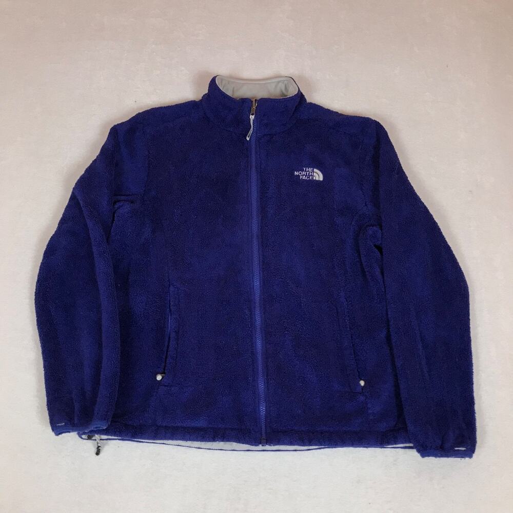 The North Face Blue Plush Sherpa Fleece Athleisure Full Zip Jacket Large